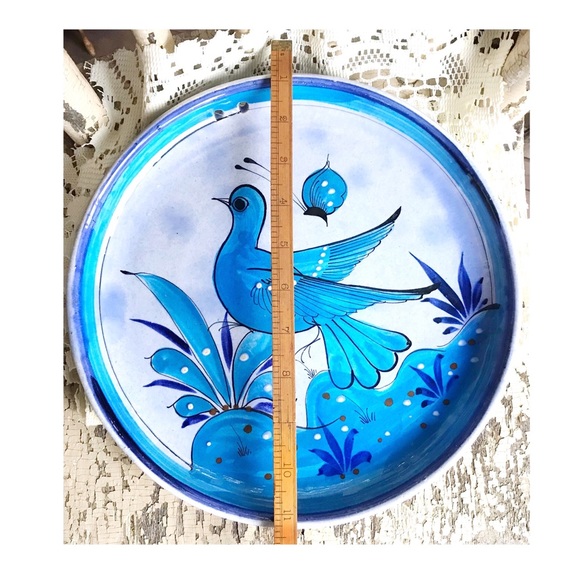Blue Bird Pottery Plate Vintage, Toñala Pottery - Picture 6 of 8